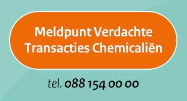 Meldpunt Verdachte Transacties Chemicalieën. Telefoonnummer: 088 154 00 00