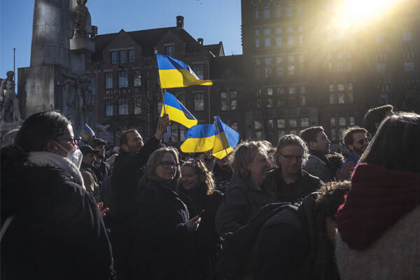 Protestbijeenkomst Oekraïne in Amsterdam